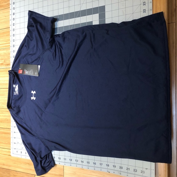 Under Armour Heat Gear Short Sleeve T-Shirt - Navy - Picture 1 of 4